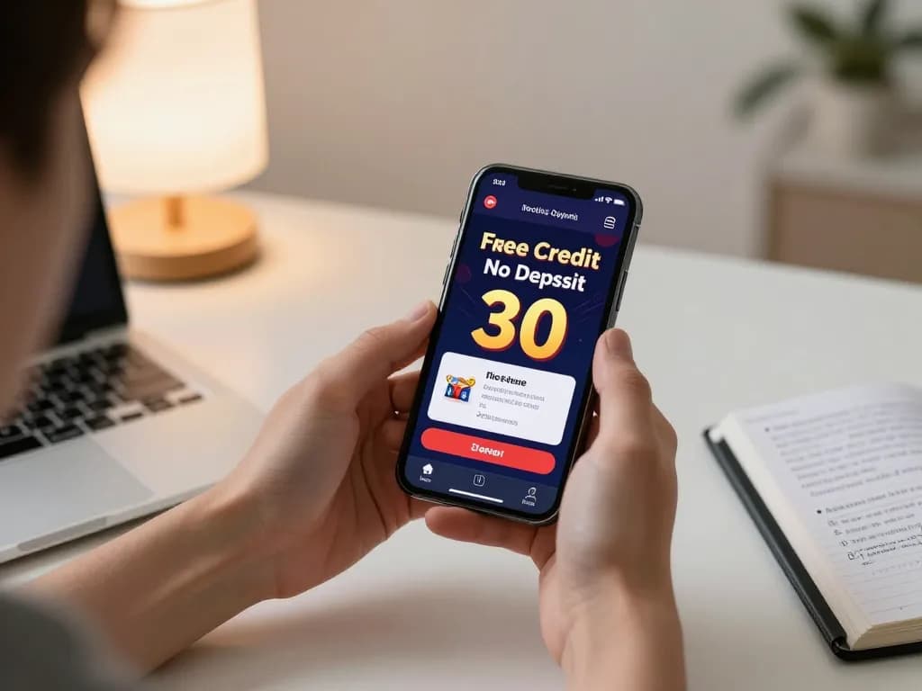 Maximize your gaming with Free Credit No Deposit 30 in mobile casino app, showcasing strategic play.
