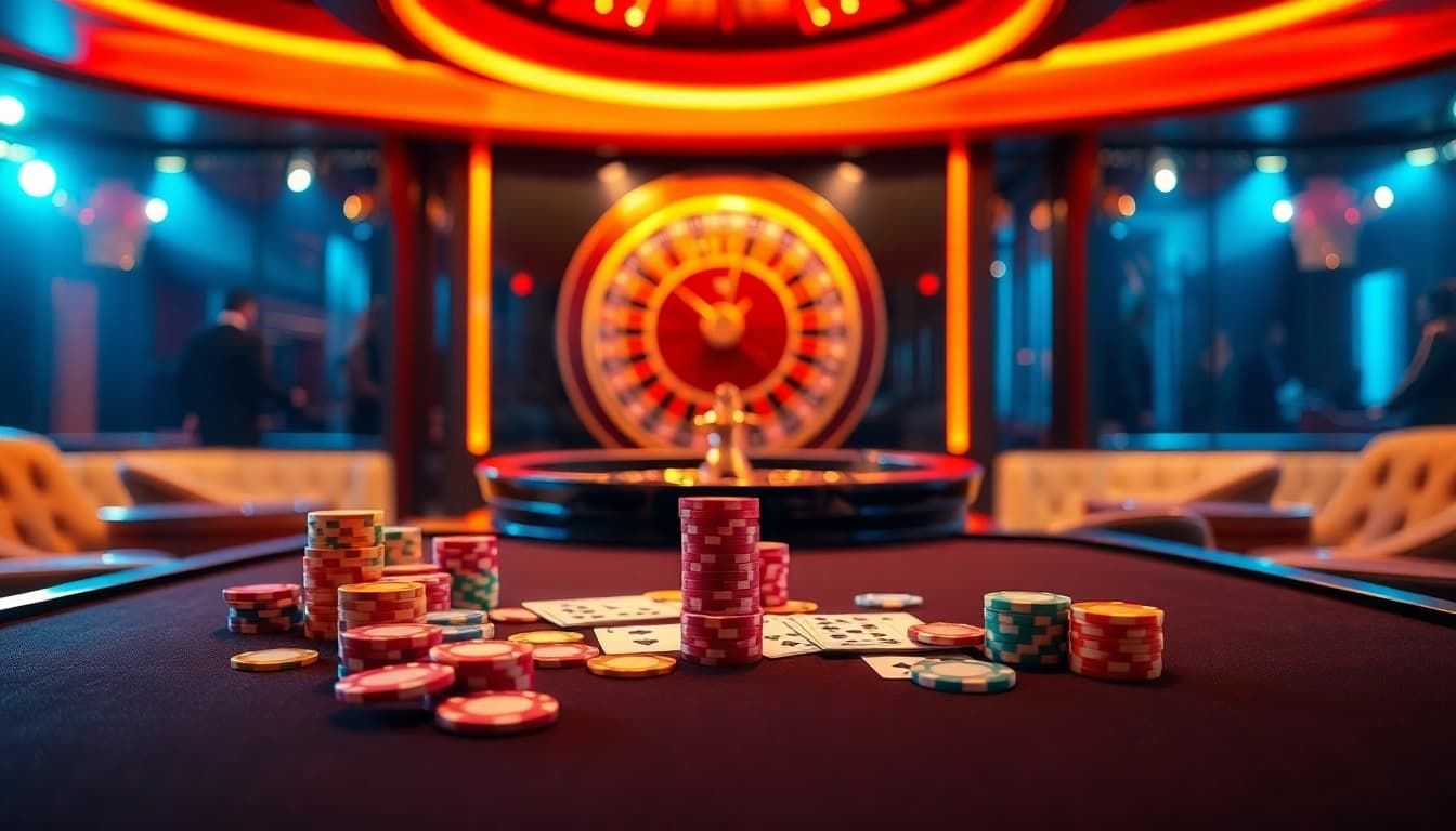 Experience the excitement of online gambling at 79KING with vibrant casino elements and luxurious design.