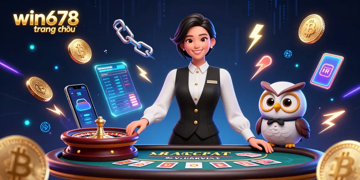 Win678 trang chủ features an elegant dealer in a luxurious setting, showcasing engaging casino experience.