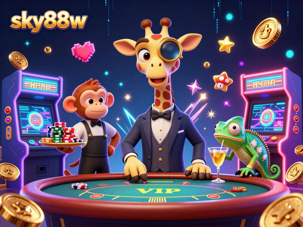 Experience the excitement at sky88w with a high-roller giraffe and casino action.