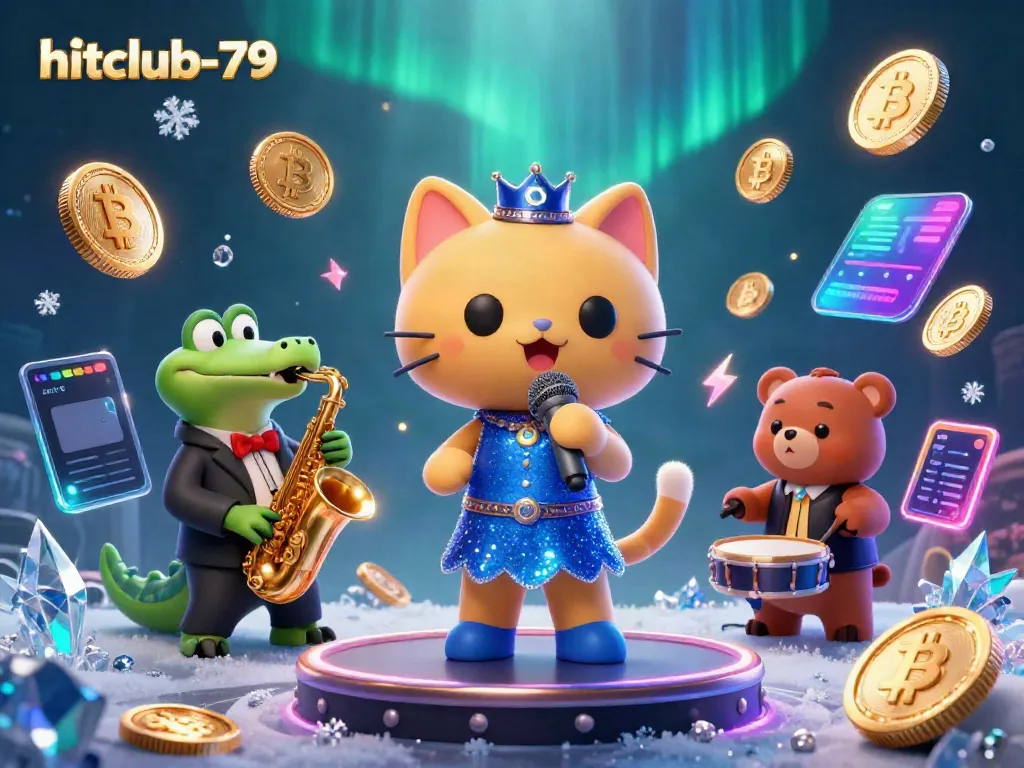 Engage in thrilling entertainment with hitclub-79 as a singing cat, crocodile, and bear create a lively casino scene.