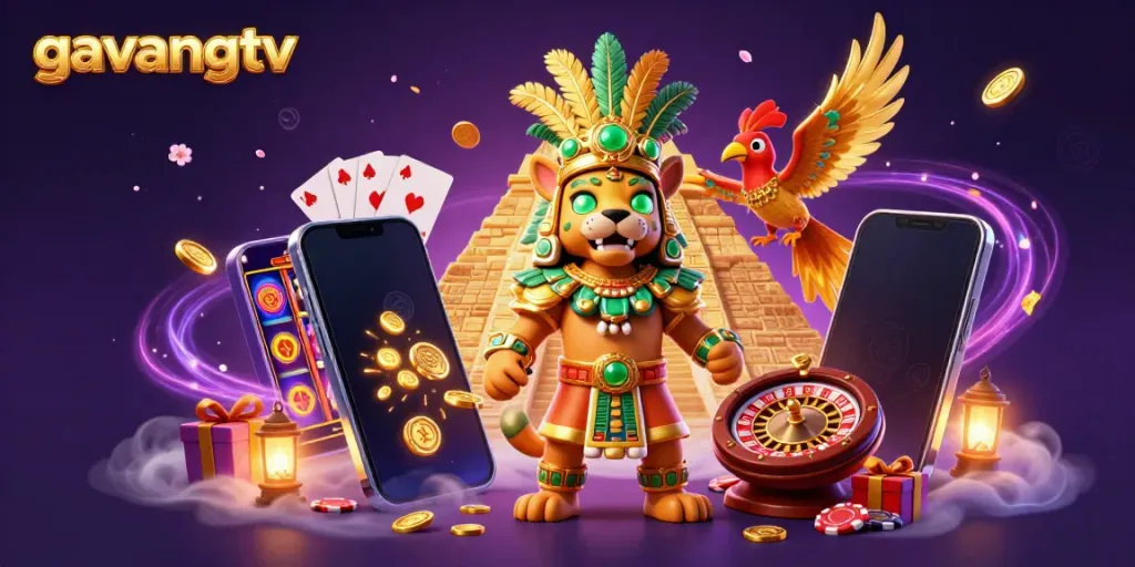 Experience thrilling gameplay with gavangtv's vibrant slots scene featuring mystical characters.