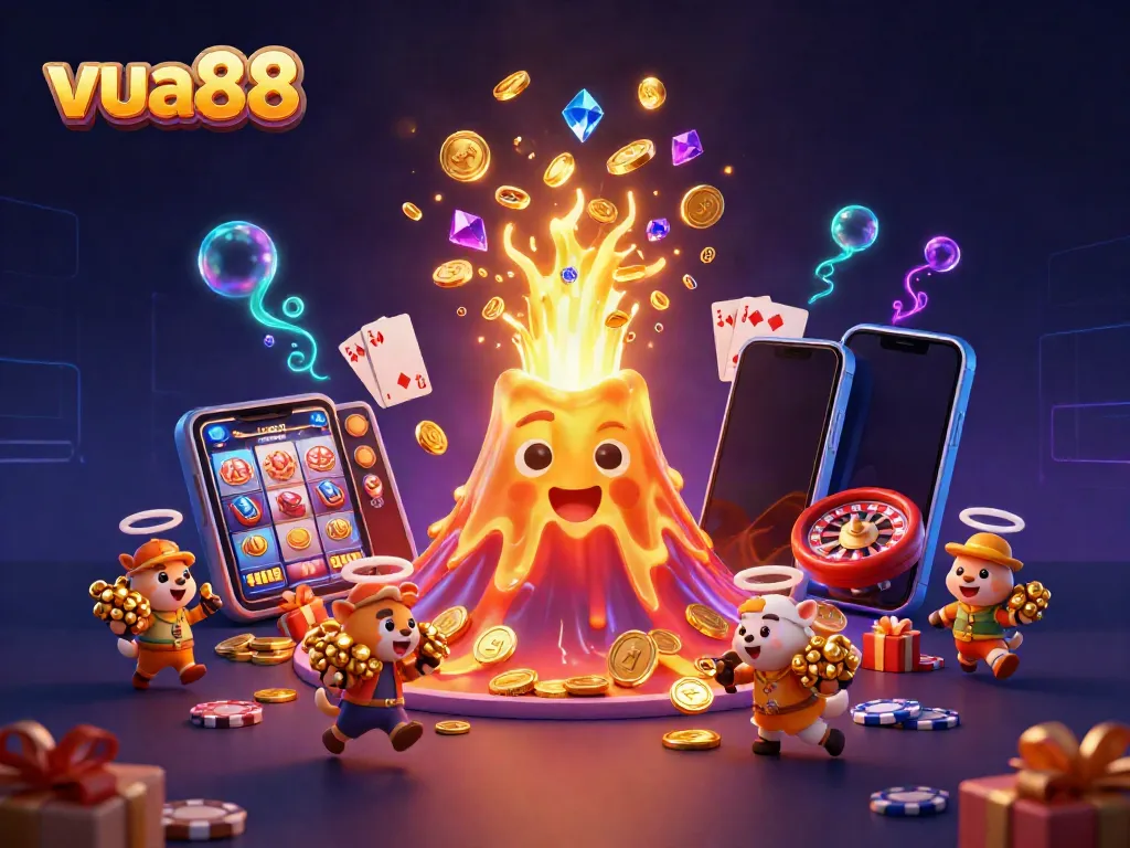 Engage with VUA88's thrilling gaming experience through a vibrant eruption of treasures!