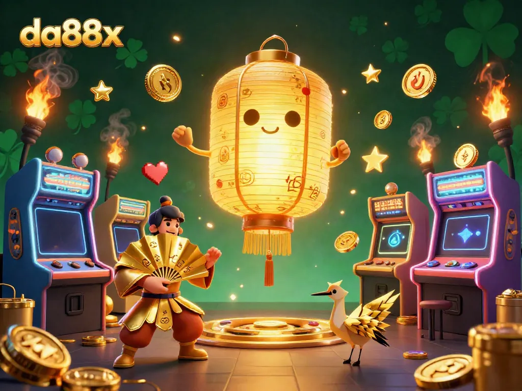 Experience thrilling gameplay at da88x with golden lanterns and arcade excitement.