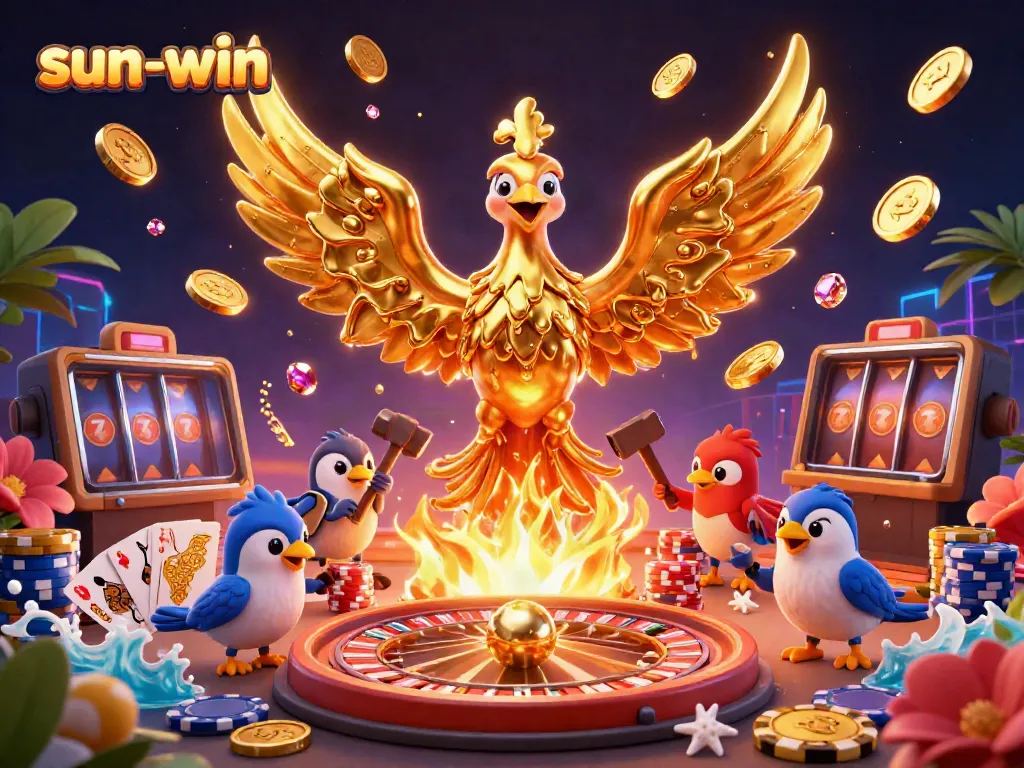 Experience thrilling moments at sun-win with dazzling coins and casino elements.