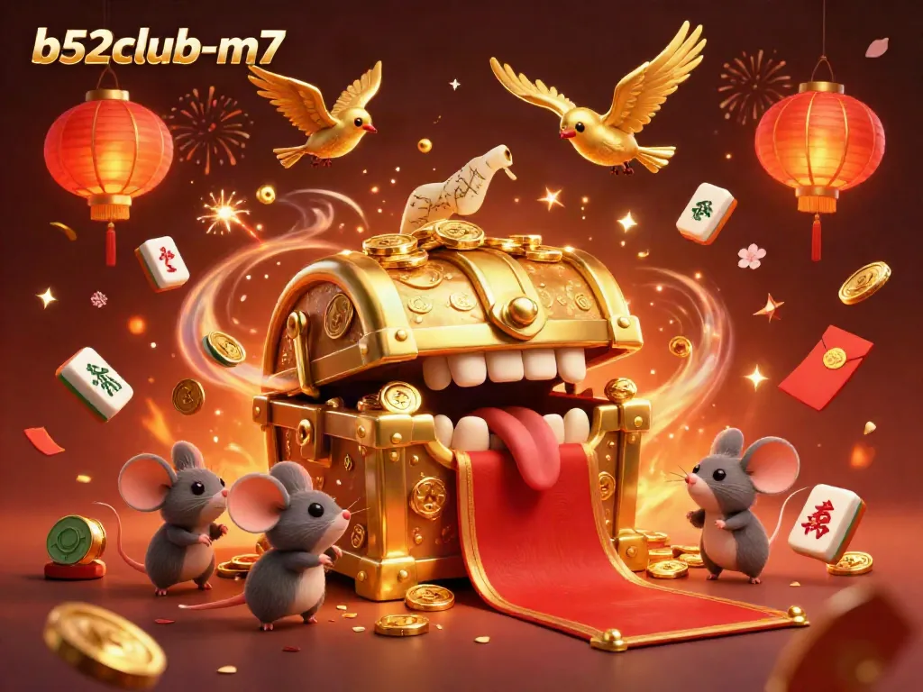 Experience exciting riches at b52club-m7 with cartoon characters and festive casino elements.
