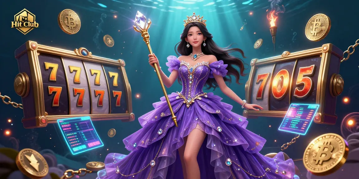 Experience thrilling jackpots and crypto rewards at Hit Club in a dazzling casino scene.