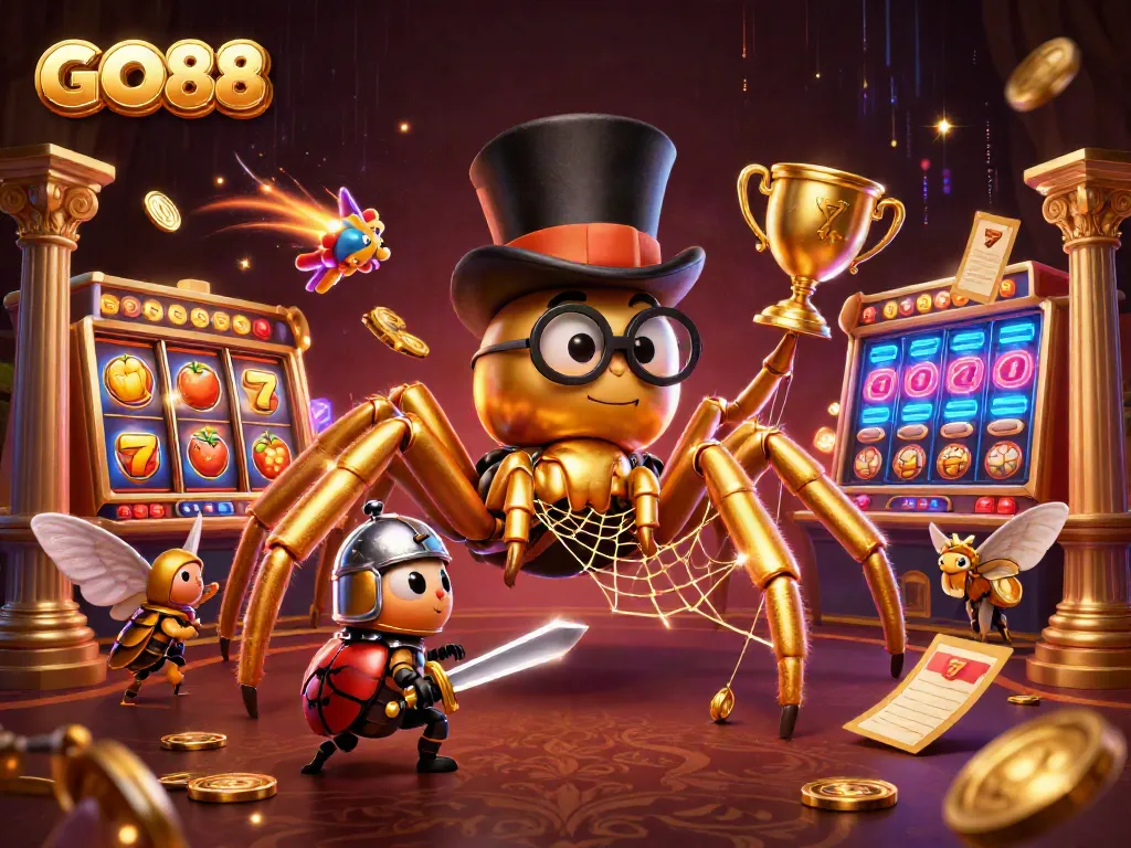 Experience GO88's thrilling slot games with vibrant characters and dynamic casino elements.