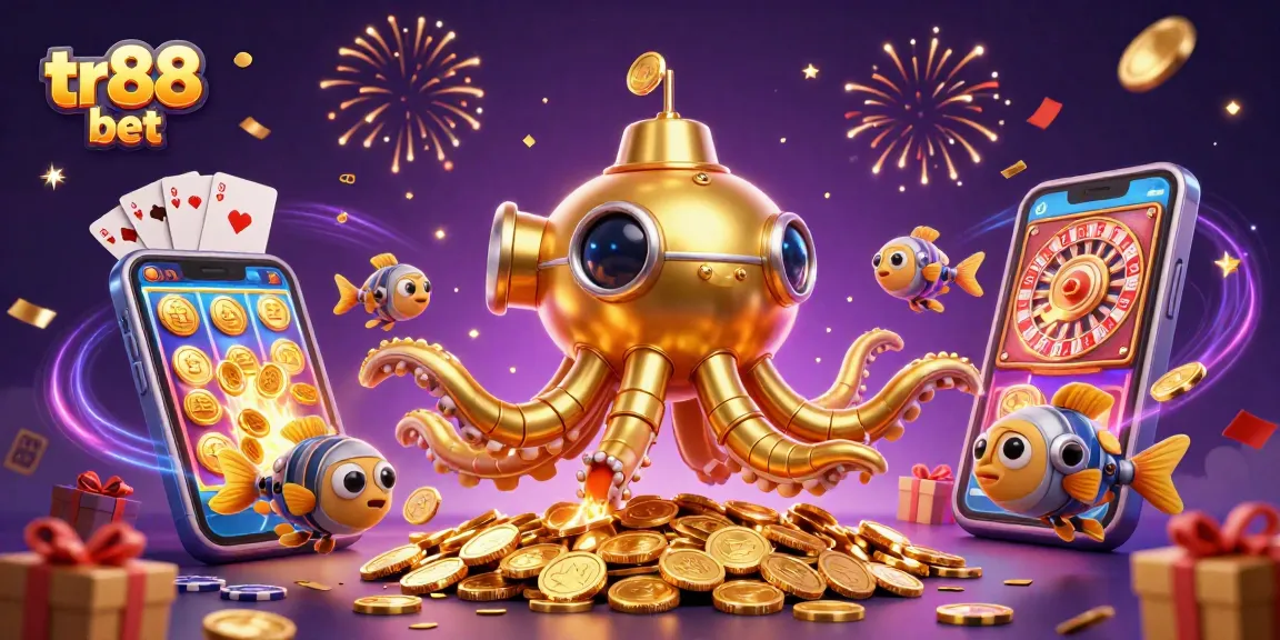Engage in exhilarating tr88 bet gameplay with vibrant casino elements in a magical 3D scene.