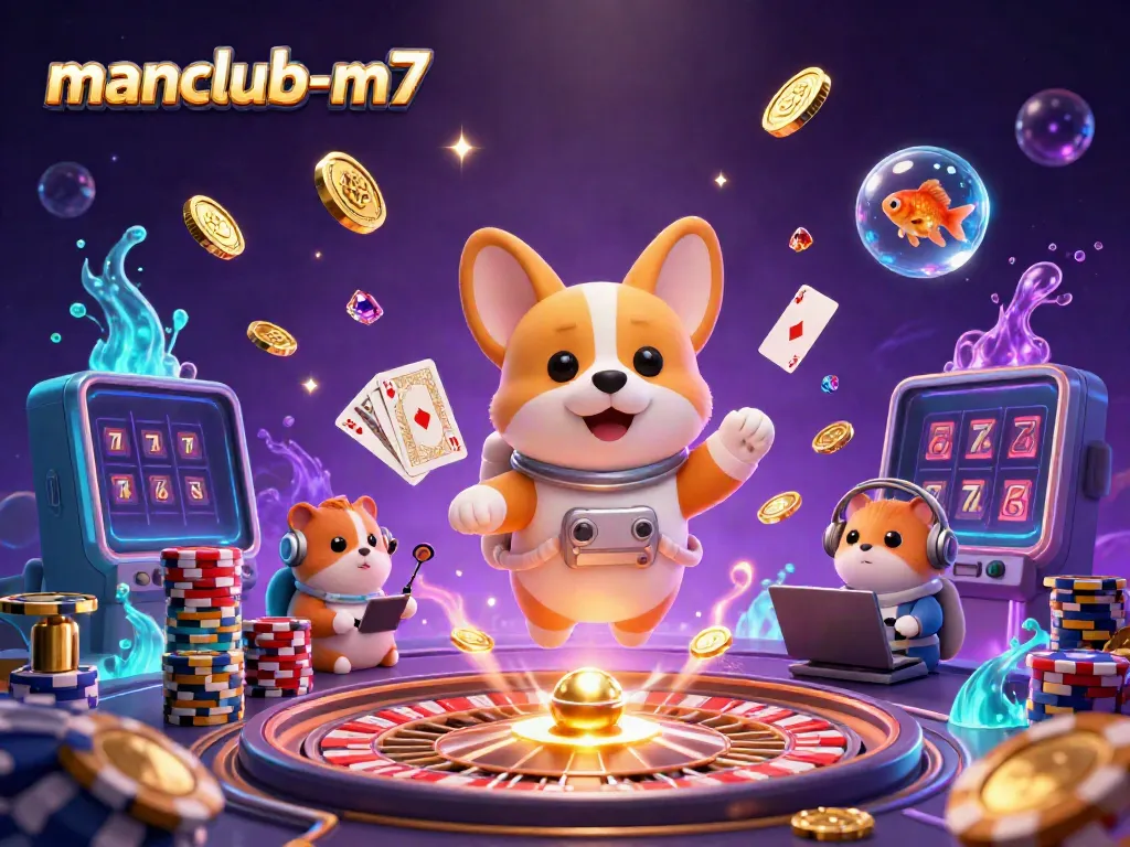 Engage in thrilling gambling action with manclub-m7 featuring a vibrant space casino scene.