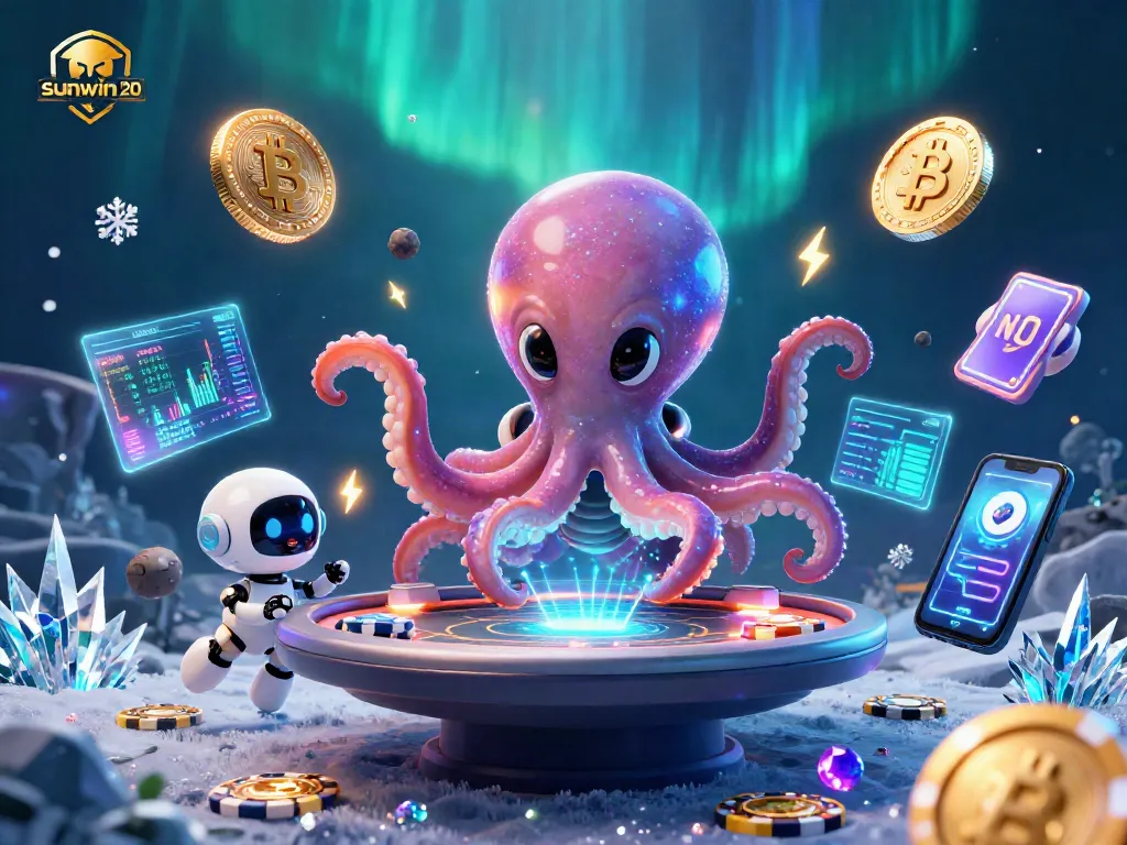 Engage in thrilling poker action at sunwin 20 with an exciting alien octopus dealer.