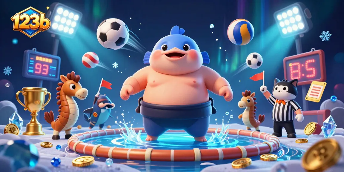 Engage with exciting betting action in 123b's vibrant underwater casino scene filled with sports elements.