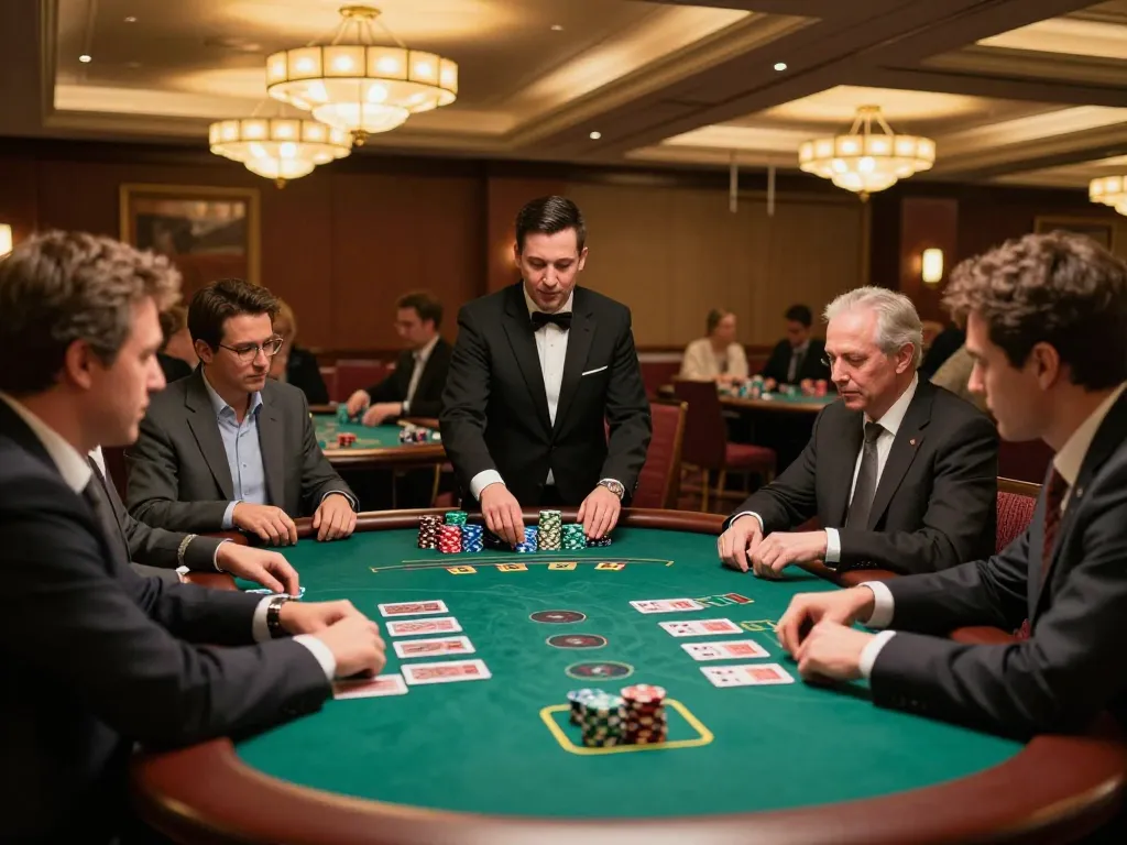 Engaged players enjoying a thrilling blackjack game at lode88vi casino, showcasing high-stakes excitement and professional dealers.