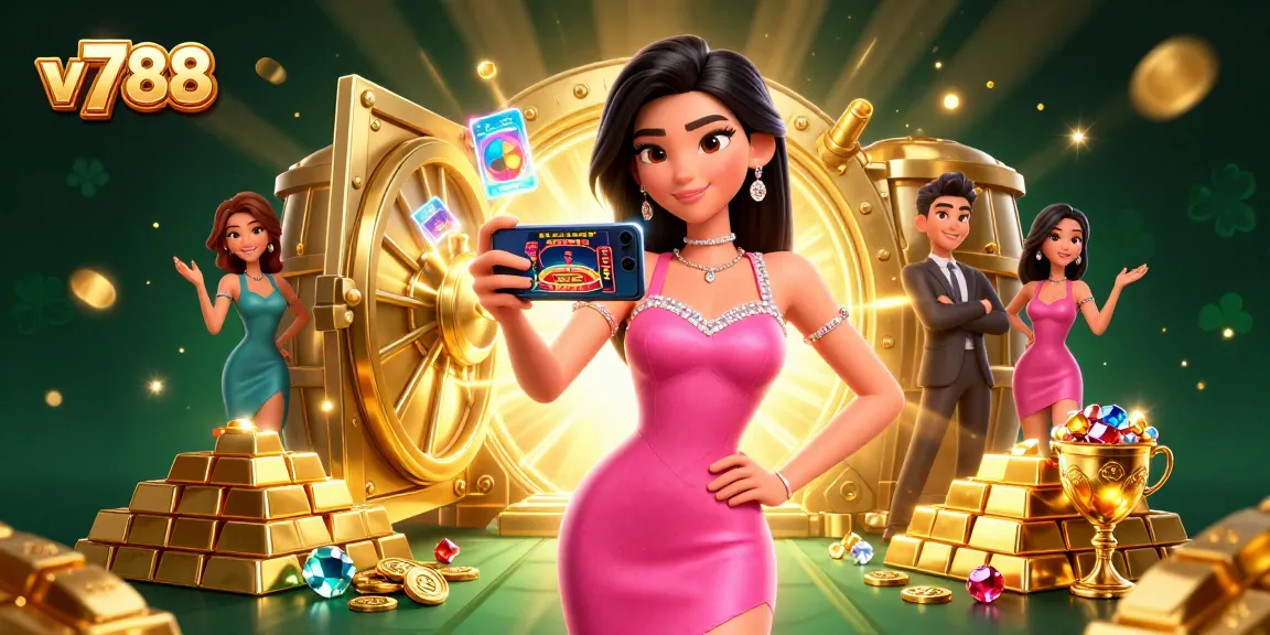 Experience thrilling live dealer action with v788's seamless gaming interface in a vibrant 3D scene.