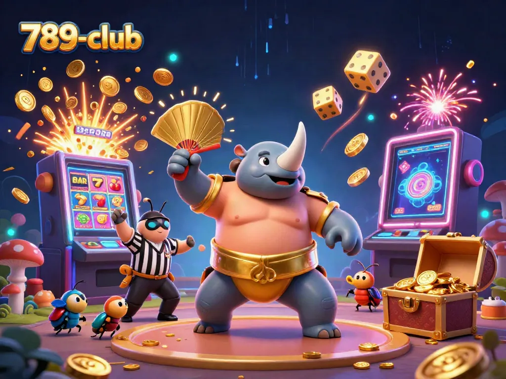 Engage in thrilling gameplay at 789-club with a dynamic illustration of casino excitement.