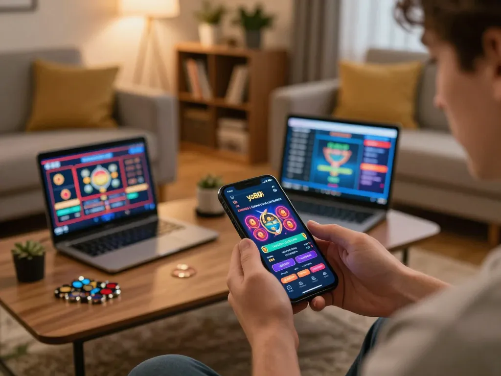 Engage with yo88i through mobile betting while managing bankroll in a cozy living room